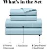 Superior 600 Thread Count Cotton Blend Bed Sheet Set, Includes 1 Fully Elastic Deep Pocket Fitted Sheet, 1 Flat Sheet, 2 Pillowcases, Sateen Weave, Queen, Sage(Blue)