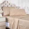 Superior 600 Thread Count Cotton Blend Bed Sheet Set, Includes 1 Fully Elastic Deep Pocket Fitted Sheet, 1 Flat Sheet, 2 Pillowcases, Sateen Weave, Queen, Sage(Sand)