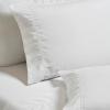 Superior 600 Thread Count Cotton Blend Bed Sheet Set, Includes 1 Fully Elastic Deep Pocket Fitted Sheet, 1 Flat Sheet, 2 Pillowcases, Sateen Weave, Queen, Sage(White)