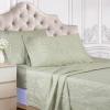 Superior 600 Thread Count Cotton Blend Bed Sheet Set, Includes 1 Fully Elastic Deep Pocket Fitted Sheet, 1 Flat Sheet, 2 Pillowcases, Sateen Weave, Queen, Sage(Sage)
