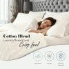 Superior 600 Thread Count Cotton Blend Bed Sheet Set, Includes 1 Fully Elastic Deep Pocket Fitted Sheet, 1 Flat Sheet, 2 Pillowcases, Sateen Weave, Queen, Sage(Ivory)