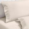 Superior 600 Thread Count Cotton Blend Bed Sheet Set, Includes 1 Fully Elastic Deep Pocket Fitted Sheet, 1 Flat Sheet, 2 Pillowcases, Sateen Weave, Queen, Sage(Ivory)