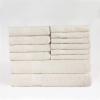 Superior Bath Towels Set 12 Piece, 100% Cotton Highly Absorbent Quick Drying Towels, Premium Towels for Hotel, Washcloths Bathroom 6 Face Towels 4 Hand Towels 2 Bath Towels, Franklin Collection, Ivory(Ivory)