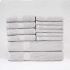 Superior Bath Towels Set 12 Piece, 100% Cotton Highly Absorbent Quick Drying Towels, Premium Towels for Hotel, Washcloths Bathroom 6 Face Towels 4 Hand Towels 2 Bath Towels, Franklin Collection, Ivory(Silver)