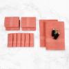 Superior Bath Towels Set 12 Piece, 100% Cotton Highly Absorbent Quick Drying Towels, Premium Towels for Hotel, Washcloths Bathroom 6 Face Towels 4 Hand Towels 2 Bath Towels, Franklin Collection, Ivory(Coral)