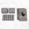 Superior Bath Towels Set 12 Piece, 100% Cotton Highly Absorbent Quick Drying Towels, Premium Towels for Hotel, Washcloths Bathroom 6 Face Towels 4 Hand Towels 2 Bath Towels, Franklin Collection, Ivory(Charcoal)