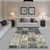 Superior Brighton Patchwork Collection Loom Woven Jacquard Cotton Rug 5′ x 8′ Brown(Black)