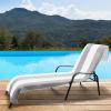 Superior Cabana Cotton Lounge Chair Cover, Outdoor Towel/Chaise Furniture Covers, Terry Cloth, Beach, Spa, Swim Accessories, Pool Chair Cover, Soft, Quick Drying, 32″ x 102″, Light Grey(Light Grey)