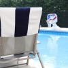 Superior Cabana Cotton Lounge Chair Cover, Outdoor Towel/Chaise Furniture Covers, Terry Cloth, Beach, Spa, Swim Accessories, Pool Chair Cover, Soft, Quick Drying, 32″ x 102″, Light Grey(Blue)