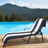 Superior Cabana Cotton Lounge Chair Cover, Outdoor Towel/Chaise Furniture Covers, Terry Cloth, Beach, Spa, Swim Accessories, Pool Chair Cover, Soft, Quick Drying, 32″ x 102″, Light Grey(Charcoal)