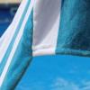 Superior Cabana Cotton Lounge Chair Cover, Outdoor Towel/Chaise Furniture Covers, Terry Cloth, Beach, Spa, Swim Accessories, Pool Chair Cover, Soft, Quick Drying, 32″ x 102″, Light Grey(Turquoise)