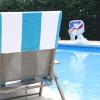 Superior Cabana Cotton Lounge Chair Cover, Outdoor Towel/Chaise Furniture Covers, Terry Cloth, Beach, Spa, Swim Accessories, Pool Chair Cover, Soft, Quick Drying, 32″ x 102″, Light Grey(Turquoise)