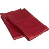 Superior Combed Cotton, 300 Thread Count Soft and Smooth 2 Piece Pillowcases, Standard, Solid Tan(Burgundy)