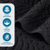 Superior Cotton Chevron 6 Piece Assorted Towel Set, Zero Twist, Quick Dry, Home Essentials, Shower, Spa, Luxury Plush Soft Absorbent Towels, Includes 2 Bath, 2 Hand, 2 Washcloth/Face Towels, Black