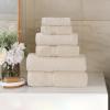 Superior Cotton Chevron 6 Piece Assorted Towel Set, Zero Twist, Quick Dry, Home Essentials, Shower, Spa, Luxury Plush Soft Absorbent Towels, Includes 2 Bath, 2 Hand, 2 Washcloth/Face Towels, Ivory
