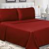 Superior Cotton Percale Deep Pocket Sheet Set, Queen, Burgundy, 4-Pieces(Burgundy)