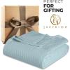Superior Diamond Weave All-Season Cotton Blanket, Cover for Home, Couch, Bed, Soft, Warm Blankets, Boho Aesthetic, Comfy, Cozy, and Cute Covers, Decorative Bedding Essentials, California King, Aqua(Aqua)