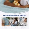 Superior Diamond Weave All-Season Cotton Blanket, Cover for Home, Couch, Bed, Soft, Warm Blankets, Boho Aesthetic, Comfy, Cozy, and Cute Covers, Decorative Bedding Essentials, California King, Aqua(Aqua)