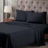 Superior Egyptian Cotton 400 Thread Count Bed Sheet Set, 1 Elastic Deep Pocket Fitted Sheet, 1 Flat Sheet, 1 Pillowcase, Soft Bedding, Luxury Sheets, Sateen Weave, Twin Size, White(Navy Blue)