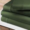 Superior Egyptian Cotton 400 Thread Count Bed Sheet Set, 1 Elastic Deep Pocket Fitted Sheet, 1 Flat Sheet, 1 Pillowcase, Soft Bedding, Luxury Sheets, Sateen Weave, Twin Size, White(Green)
