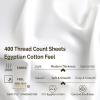 Superior Egyptian Cotton 400 Thread Count Bed Sheet Set, 1 Elastic Deep Pocket Fitted Sheet, 1 Flat Sheet, 1 Pillowcase, Soft Bedding, Luxury Sheets, Sateen Weave, Twin Size, White(B White)