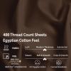 Superior Egyptian Cotton 400 Thread Count Bed Sheet Set, 1 Elastic Deep Pocket Fitted Sheet, 1 Flat Sheet, 1 Pillowcase, Soft Bedding, Luxury Sheets, Sateen Weave, Twin Size, White(Mocha)