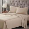 Superior Egyptian Cotton 400 Thread Count Bed Sheet Set, 1 Elastic Deep Pocket Fitted Sheet, 1 Flat Sheet, 1 Pillowcase, Soft Bedding, Luxury Sheets, Sateen Weave, Twin Size, White(Tan)