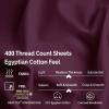Superior Egyptian Cotton 400 Thread Count Bed Sheet Set, 1 Elastic Deep Pocket Fitted Sheet, 1 Flat Sheet, 2 Pillowcases, Soft Bedding, Luxury Sheets, Sateen Weave, Olympic Queen Size, Plum
