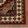 Superior Indoor Area Rug, Jute Backing, Plush Modern Rugs for Entryway, Living Room, Kitchen Floors, Bedroom, Office Floor Cover, Geometric Medallion Rugs, Aztec Collection, 5′ x 5′, Ivory/Red