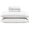SUPERIOR Cotton Blend Bed Sheet Set, Italian Paisley Design, Includes 1 Fully Elastic Deep Pocket Fitted Sheet, 1 Flat Sheet, 2 Pillowcases, Sateen Weave, Full, Grey(White)