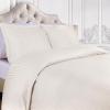 Superior 100% Egyptian Cotton 300 Thread Count Striped Duvet Cover Set, Sateen Weave, 1 Duvet Cover with Button Closure, 1 Pillow Sham, Lightweight Bedding, King/California King, Hunter Green(Ivory)