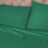 Superior 100% Egyptian Cotton 300 Thread Count Striped Duvet Cover Set, Sateen Weave, 1 Duvet Cover with Button Closure, 1 Pillow Sham, Lightweight Bedding, King/California King, Hunter Green(Hunter Green – Z)
