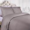 Superior 100% Egyptian Cotton 300 Thread Count Striped Duvet Cover Set, Sateen Weave, 1 Duvet Cover with Button Closure, 1 Pillow Sham, Lightweight Bedding, King/California King, Hunter Green(Gray)