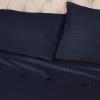 Superior 100% Egyptian Cotton 300 Thread Count Striped Duvet Cover Set, Sateen Weave, 1 Duvet Cover with Button Closure, 1 Pillow Sham, Lightweight Bedding, King/California King, Hunter Green(Navy Blue – Z)