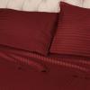 Superior 100% Egyptian Cotton 300 Thread Count Striped Duvet Cover Set, Sateen Weave, 1 Duvet Cover with Button Closure, 1 Pillow Sham, Lightweight Bedding, King/California King, Hunter Green(Burgundy – Z)