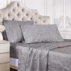Superior 600 Thread Count Cotton Blend Bed Sheet Set, Includes 1 Fully Elastic Deep Pocket Fitted Sheet, 1 Flat Sheet, 2 Pillowcases, Sateen Weave, Queen, Sage(Dark Grey)