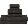 Superior 6-Piece Cotton Assorted Towel Set, Includes 2 Face/Washcloths, 2 Hand, and 2 Bath Towels, Home, Bathroom, Guest Bath Essentials, Quick Dry, Absorbent, Franklin Collection, Latte(Black)