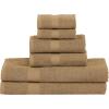 Superior 6-Piece Cotton Assorted Towel Set, Includes 2 Face/Washcloths, 2 Hand, and 2 Bath Towels, Home, Bathroom, Guest Bath Essentials, Quick Dry, Absorbent, Franklin Collection, Latte(Latte)