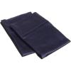 Superior Combed Cotton, 300 Thread Count Soft and Smooth 2 Piece Pillowcases, Standard, Solid Navy Blue
