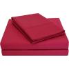 Superior Cotton Percale Deep Pocket Sheet Set, Queen, Burgundy, 4-Pieces(Burgundy)
