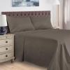 Superior Egyptian Cotton 400 Thread Count Bed Sheet Set, 1 Elastic Deep Pocket Fitted Sheet, 1 Flat Sheet, 2 Pillowcases, Soft Bedding, Luxury Sheets, Sateen Weave, Olympic Queen Size, Grey