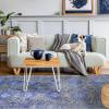 Superior Indoor Area Rug, Modern Floor Decor for Living, Family, Dining Room, Kitchen, Office Floors, Geometric Diamond Rugs, Cotton Backing, Ren Collection, 7′ 6″ x 9′ 6″, Sapphire Blue(Sapphire Blue)