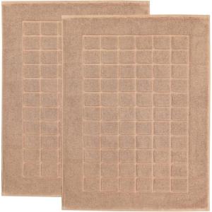 Superior 100% Cotton Bathmat Set, Bath Mat, Bathroom Decor, Shower, Bathtub Essentials, Home Accessories, Washable Rug, Absorbent, Quick Dry, Leo Collection, Set of 2, 22″ x 35″, Eggplant(Toast)
