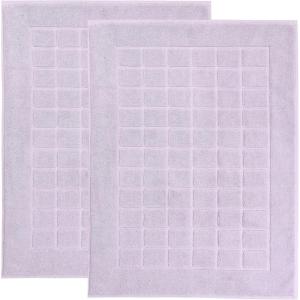 Superior 100% Cotton Bathmat Set, Bath Mat, Bathroom Decor, Shower, Bathtub Essentials, Home Accessories, Washable Rug, Absorbent, Quick Dry, Leo Collection, Set of 2, 22″ x 35″, Eggplant(Purple)