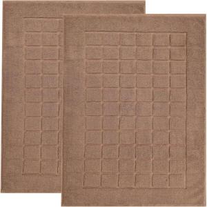 Superior 100% Cotton Bathmat Set, Bath Mat, Bathroom Decor, Shower, Bathtub Essentials, Home Accessories, Washable Rug, Absorbent, Quick Dry, Leo Collection, Set of 2, 22″ x 35″, Eggplant(Chocolate)