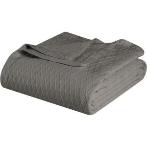 Superior 100% Cotton Diamond Weave Blanket, Perfect for Bedroom, Living Room, Couch, Picnics, Travel, Beach, or Camping, Comfy Blanket, Bedroom Decor, Essentials, Cover for Bed, Full/Queen, Aqua(Grey – Z)