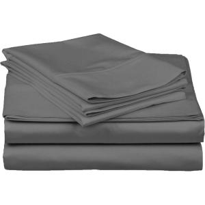 Superior 100% Premium Combed Cotton, Deep-Fitting Pocket Soft and Smooth 3 Piece Sheet and Pillowcase Cover Set, Twin XL – Light Blue(Gray)