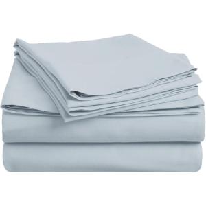 Superior 100% Premium Combed Cotton, Deep-Fitting Pocket Soft and Smooth 3 Piece Sheet and Pillowcase Cover Set, Twin XL – Light Blue(Light Blue)