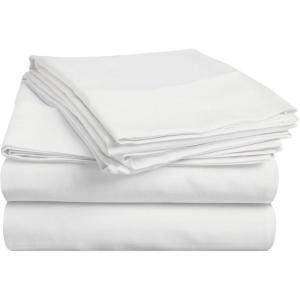 Superior 100% Premium Combed Cotton, Deep-Fitting Pocket Soft and Smooth 3 Piece Sheet and Pillowcase Cover Set, Twin XL – Light Blue(White)