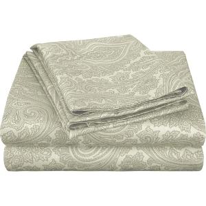 Superior 600 Thread Count Cotton Blend Bed Sheet Set, Includes 1 Fully Elastic Deep Pocket Fitted Sheet, 1 Flat Sheet, 2 Pillowcases, Sateen Weave, Queen, Sage(Sage)